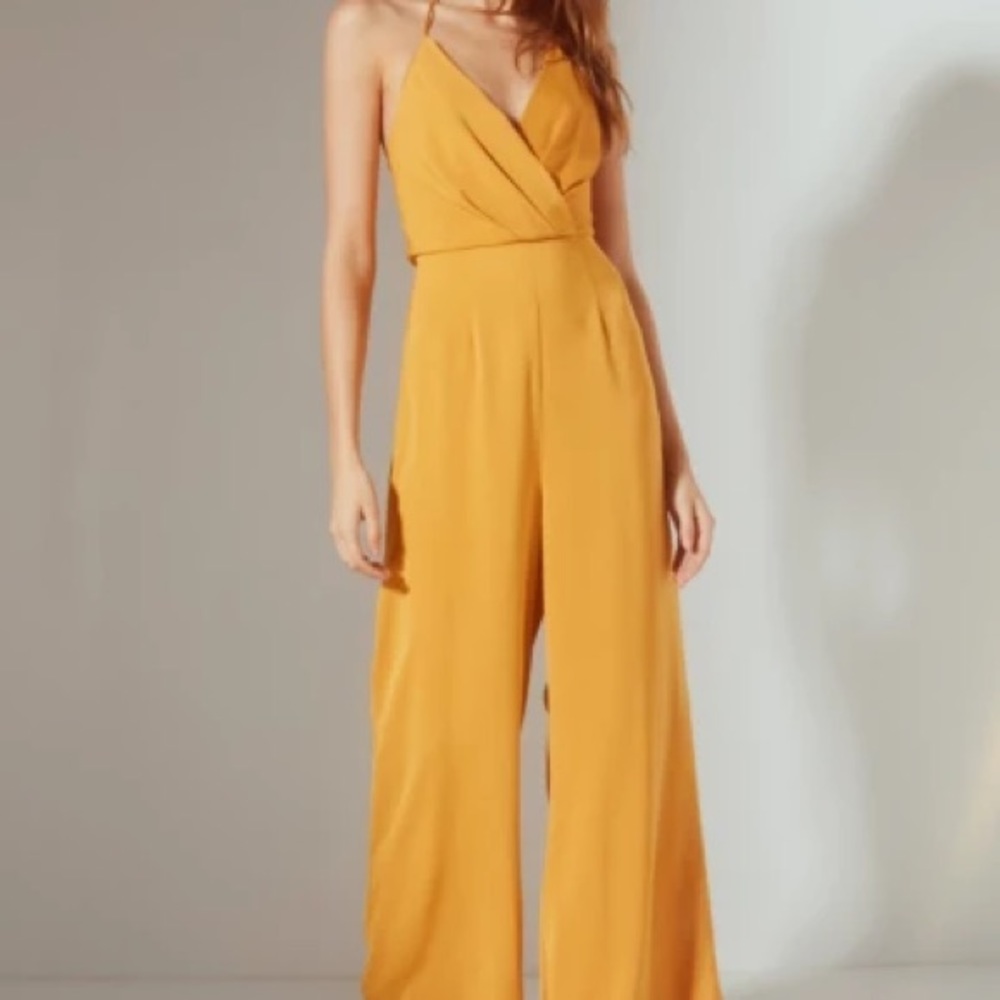 Mustard Halter Neck Jumpsuit